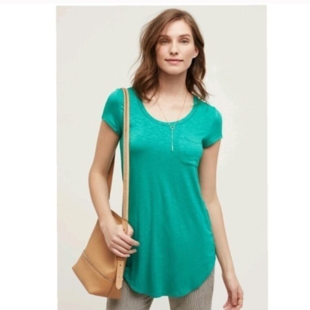 Anthropologie Pure Good Nyssa Green Nyssa Tee